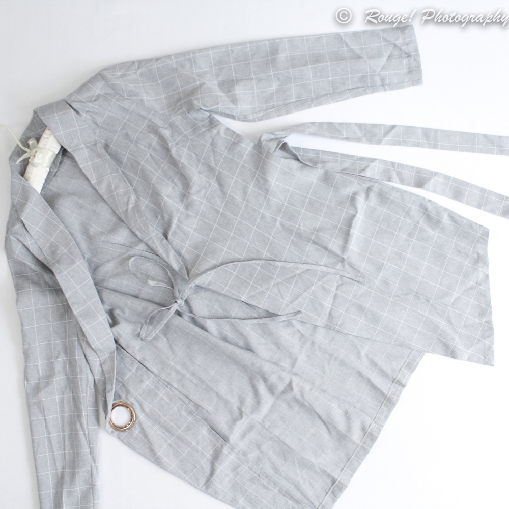 Shawl Collar Surplice Wrap Tie Asymmetrical Dress - Picture 7 of 8